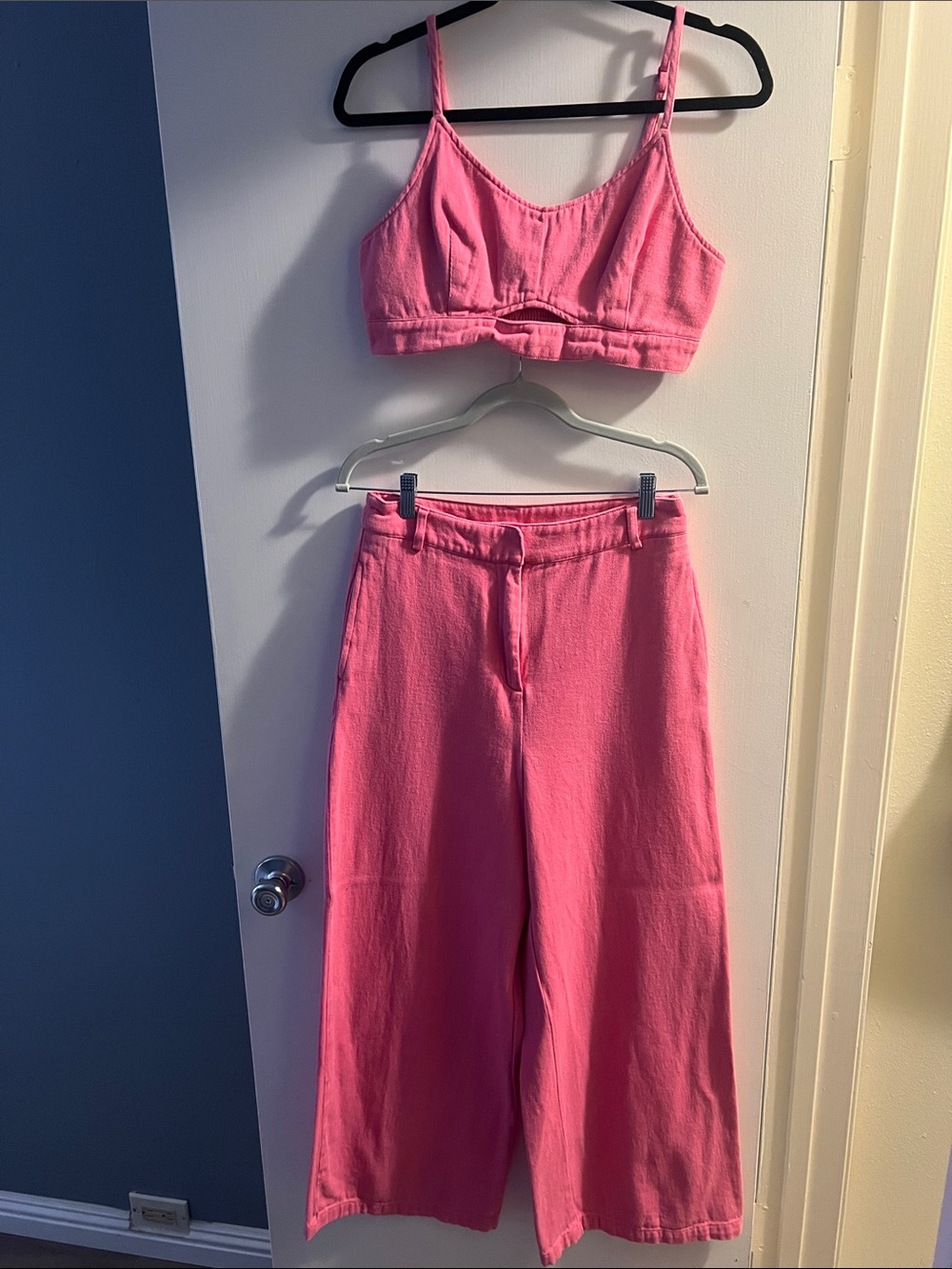 House of Harlow Two-Piece Crop Top and Wide Leg Pants Set